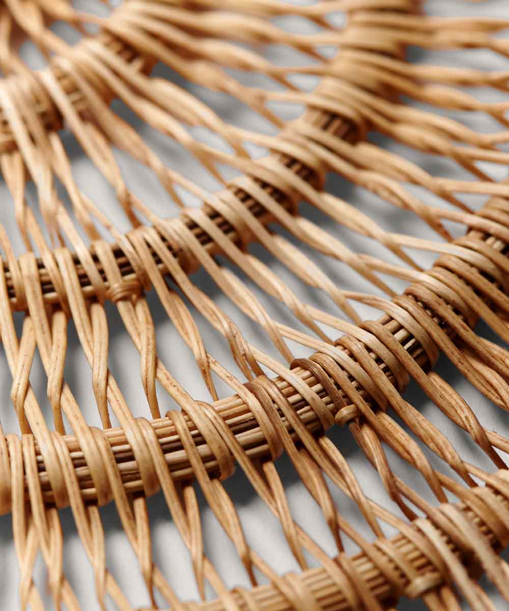 Close up of handmade palm fibre placemat 